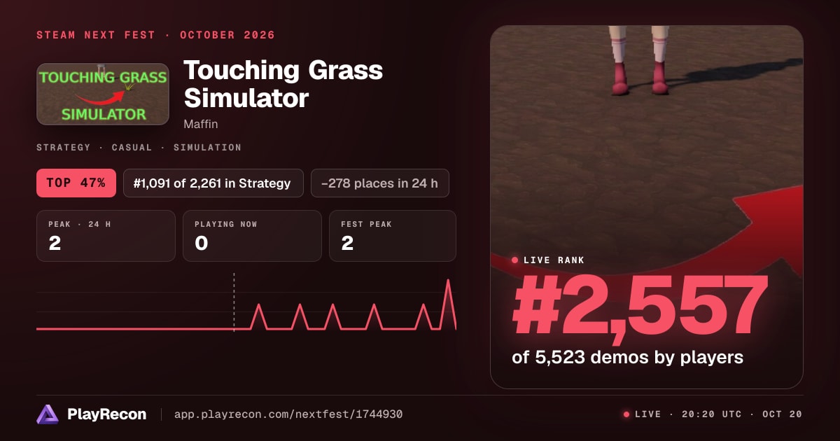 Touching Grass Simulator in Steam Next Fest