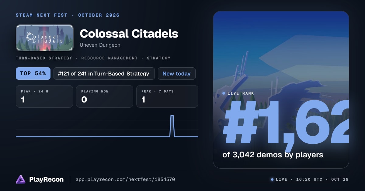 Colossal Citadels au Steam Next Fest