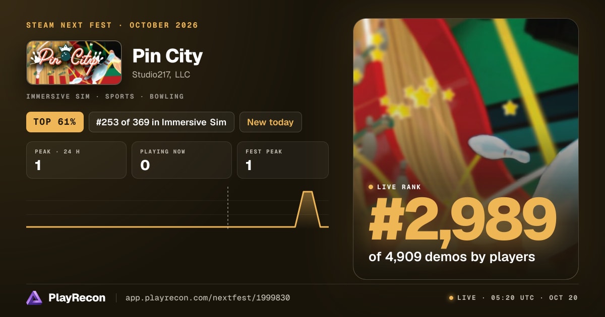 Pin City au Steam Next Fest