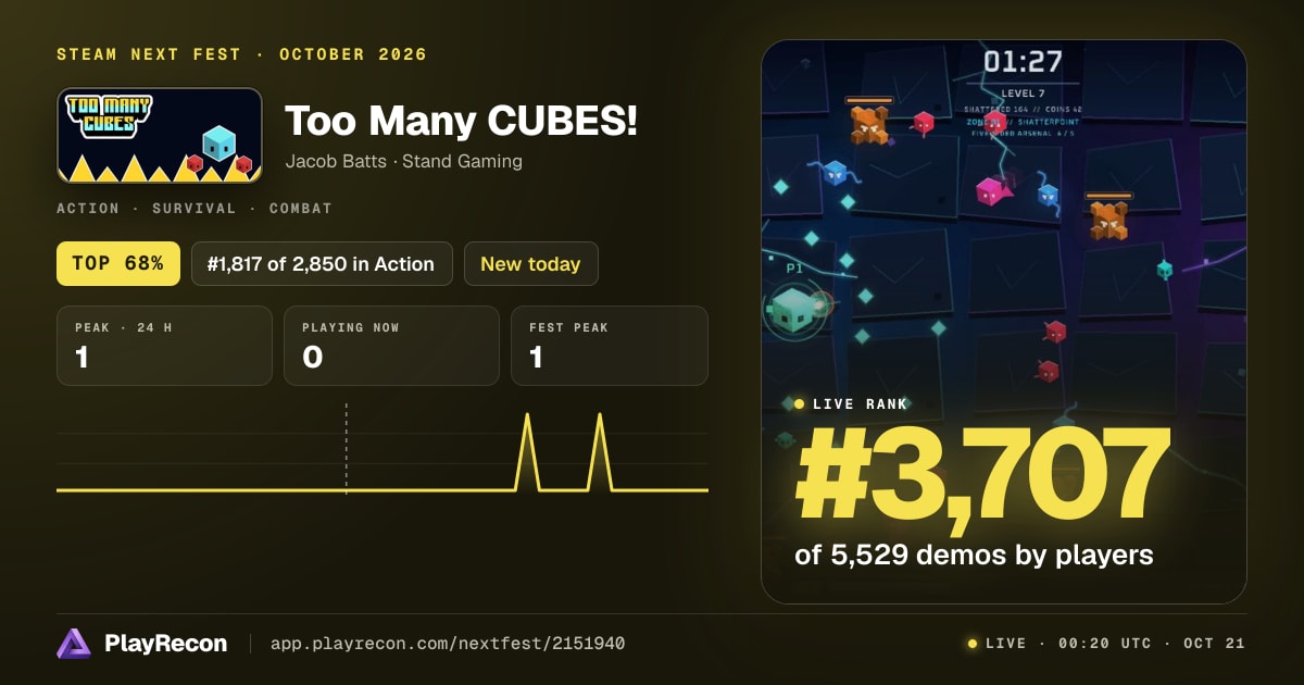 Too Many CUBES! im Steam Next Fest