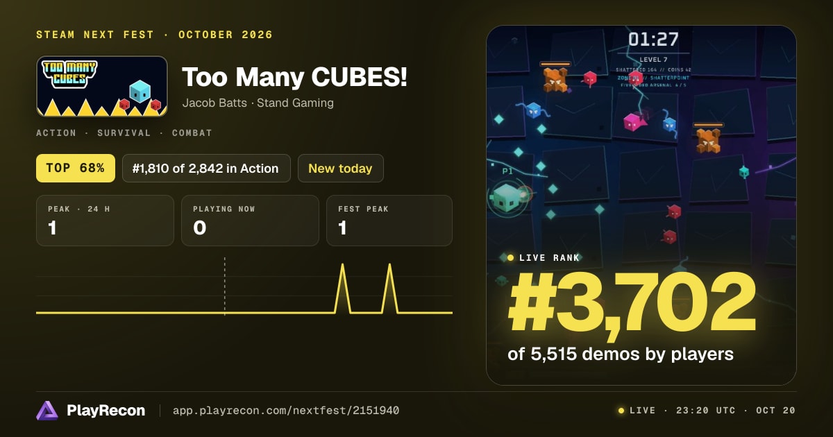 Too Many CUBES! au Steam Next Fest