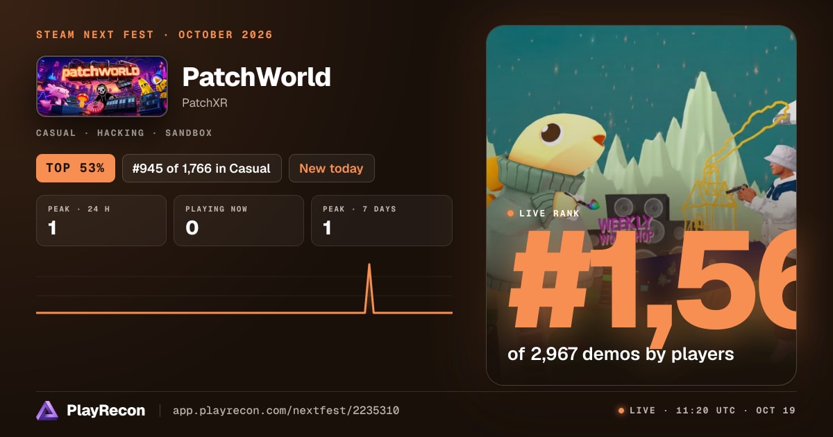 PatchWorld in Steam Next Fest