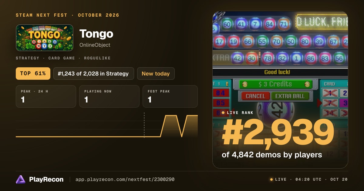 Tongo in Steam Next Fest