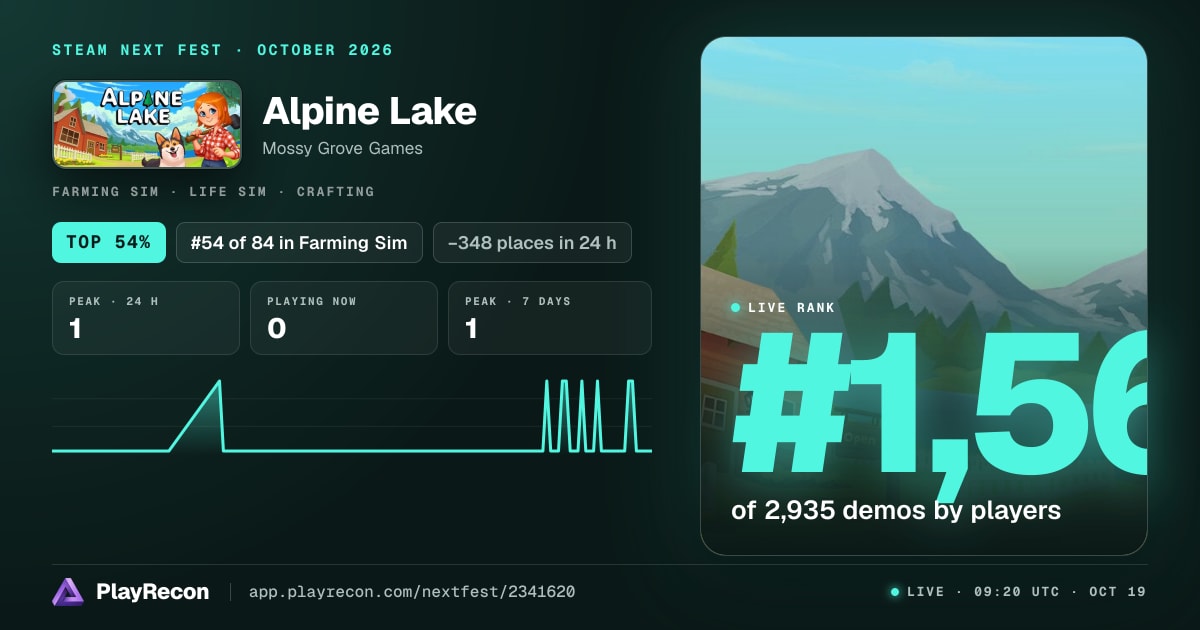 Alpine Lake allo Steam Next Fest