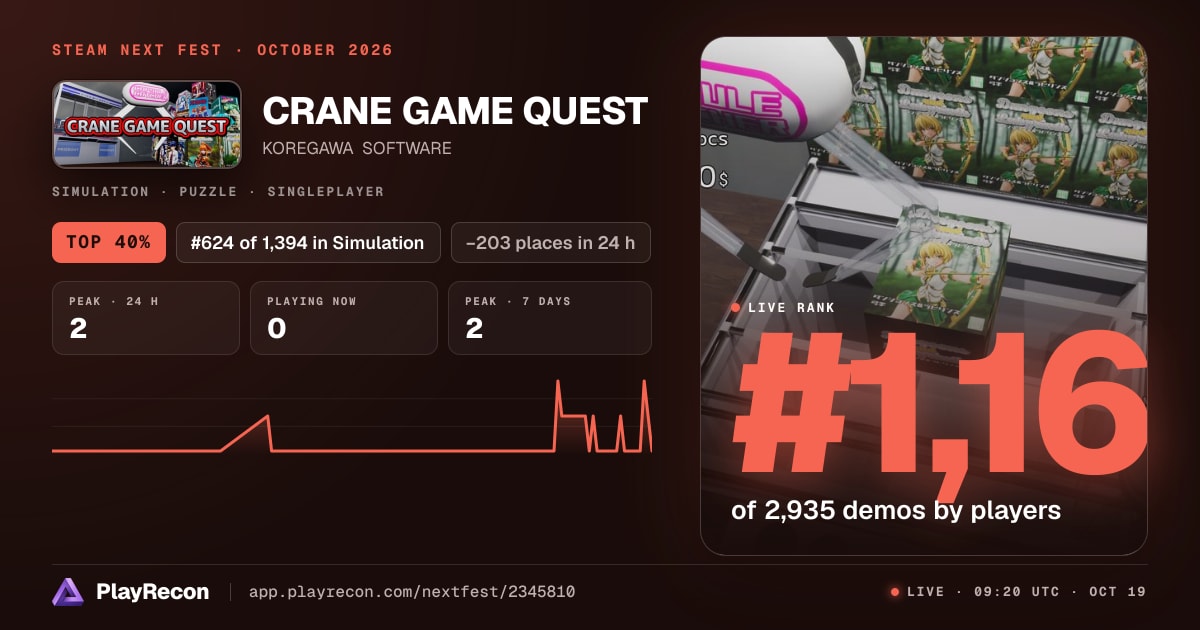 CRANE GAME QUEST en el Steam Next Fest