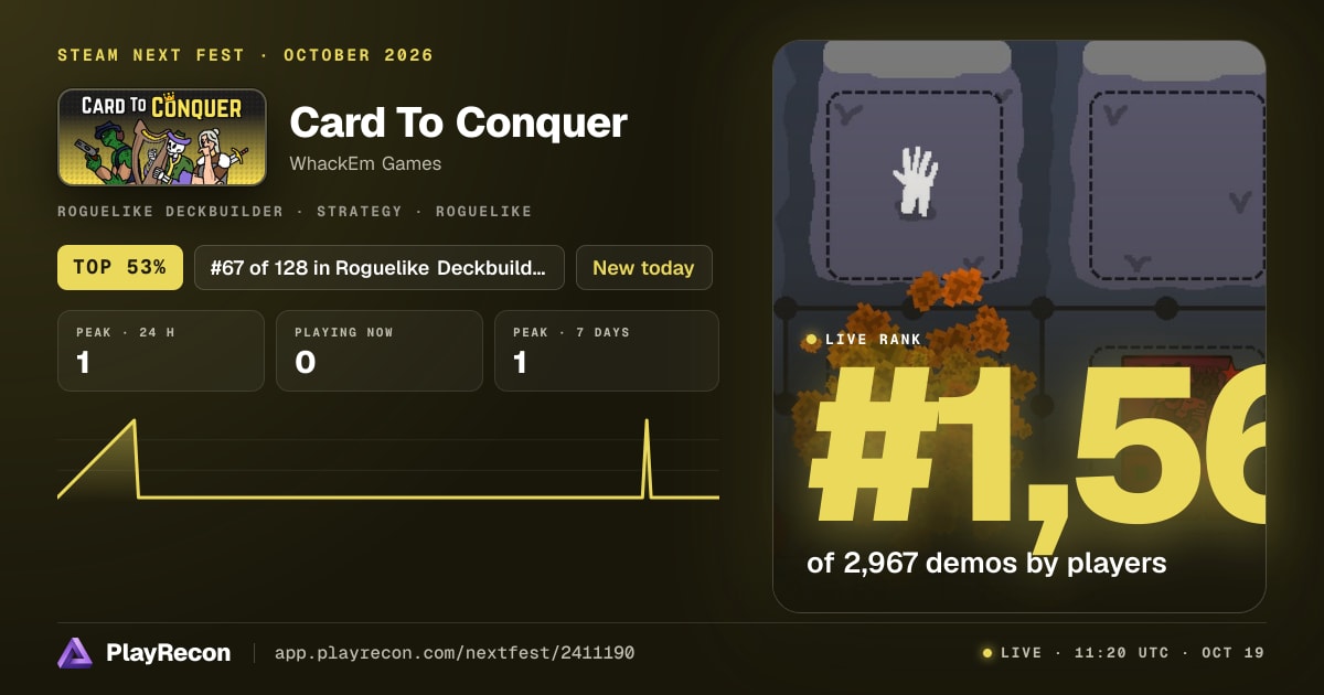 Card To Conquer allo Steam Next Fest
