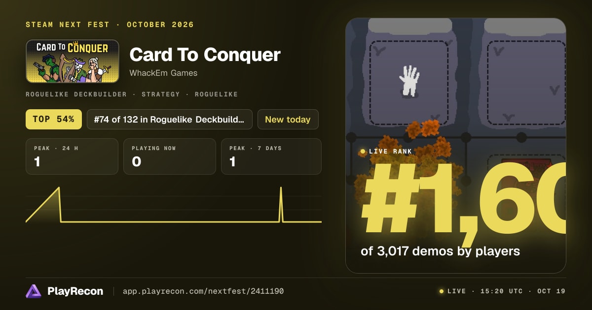 Card To Conquer en el Steam Next Fest