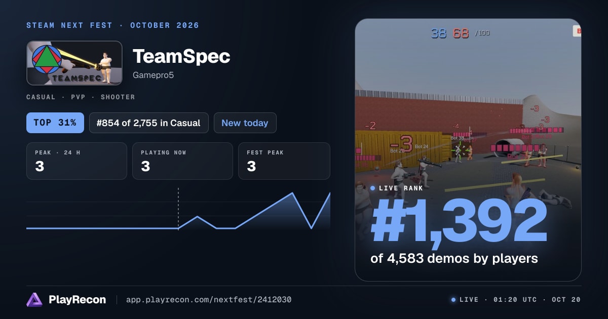 TeamSpec in Steam Next Fest