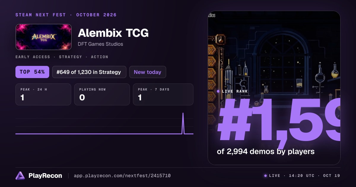 Alembix TCG in Steam Next Fest