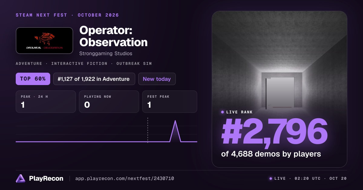 Operator: Observation на Steam Next Fest