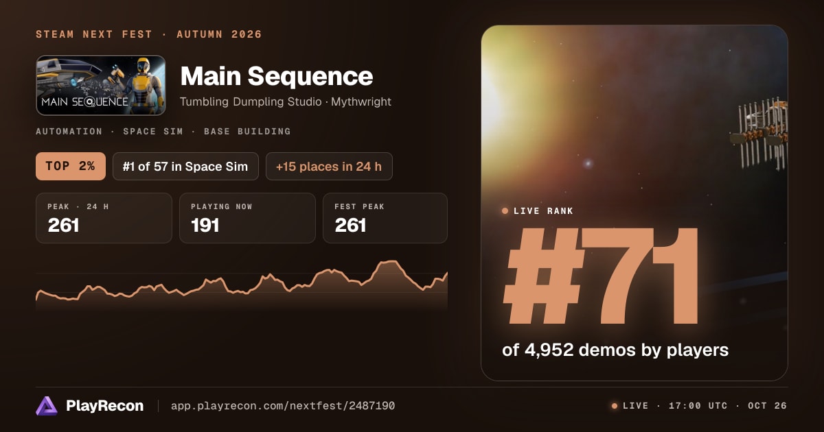 Main Sequence in Steam Next Fest