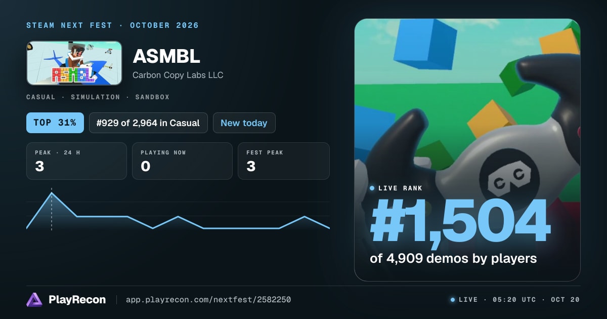 ASMBL im Steam Next Fest