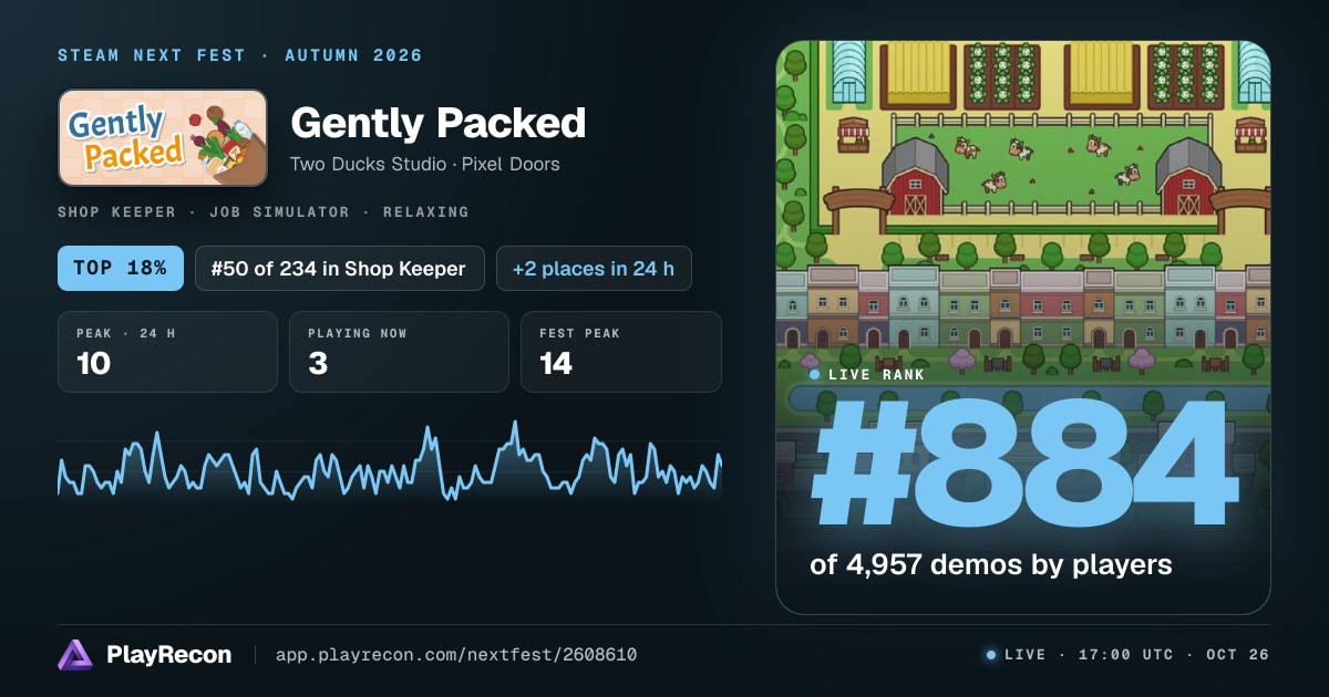 Gently Packed in Steam Next Fest