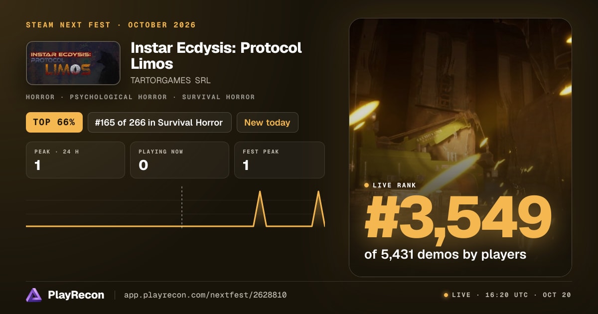 Instar Ecdysis: Protocol Limos im Steam Next Fest