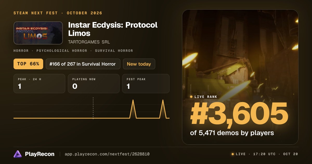 Instar Ecdysis: Protocol Limos in Steam Next Fest