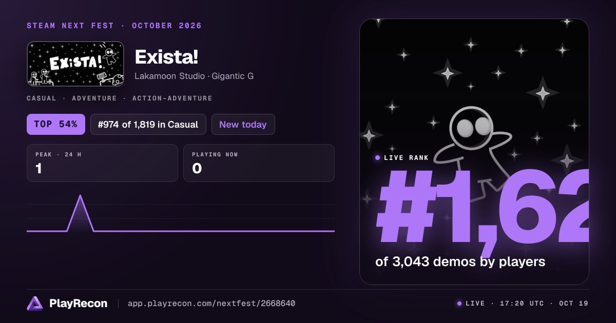 Exista! allo Steam Next Fest