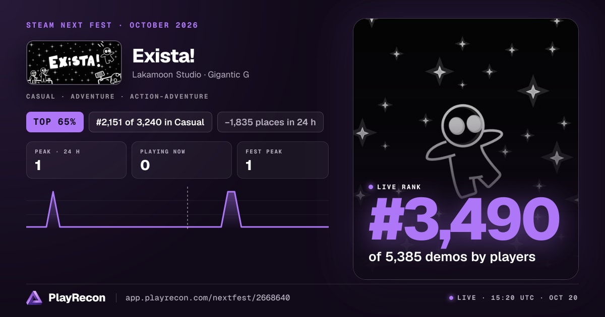 Exista! en el Steam Next Fest