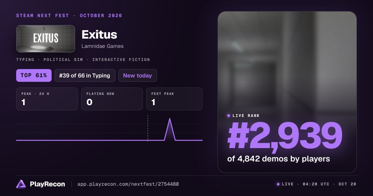 Exitus на Steam Next Fest