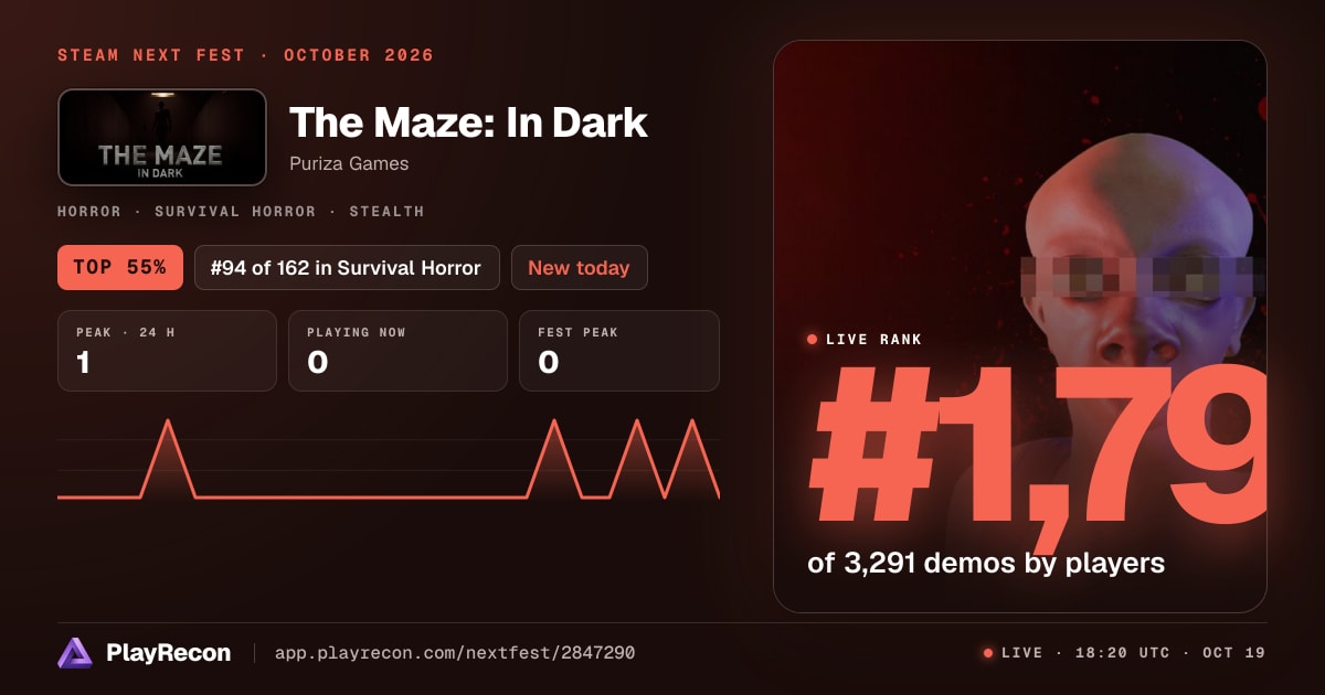 The Maze: In Dark in Steam Next Fest