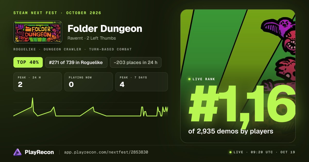 Folder Dungeon au Steam Next Fest
