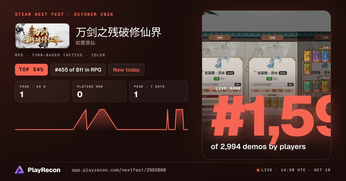 万剑之残破修仙界 in Steam Next Fest