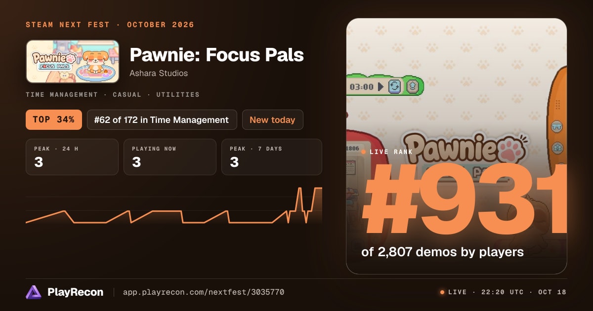 Pawnie: Focus Pals au Steam Next Fest