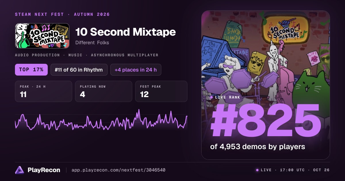 10 Second Mixtape in Steam Next Fest
