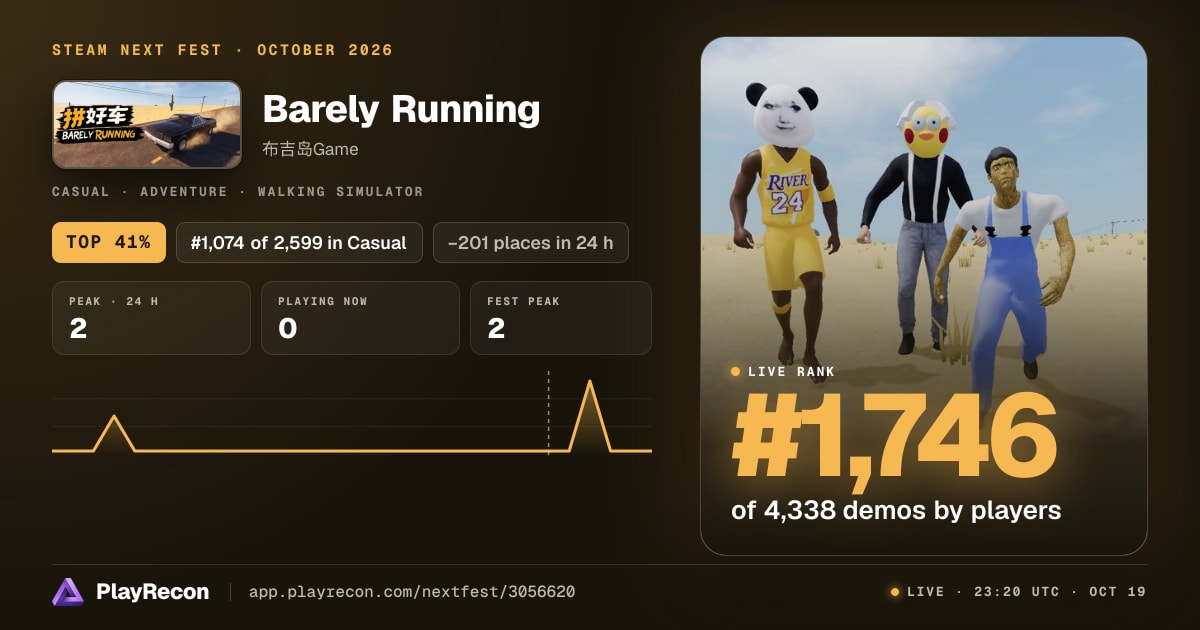 Barely Running im Steam Next Fest