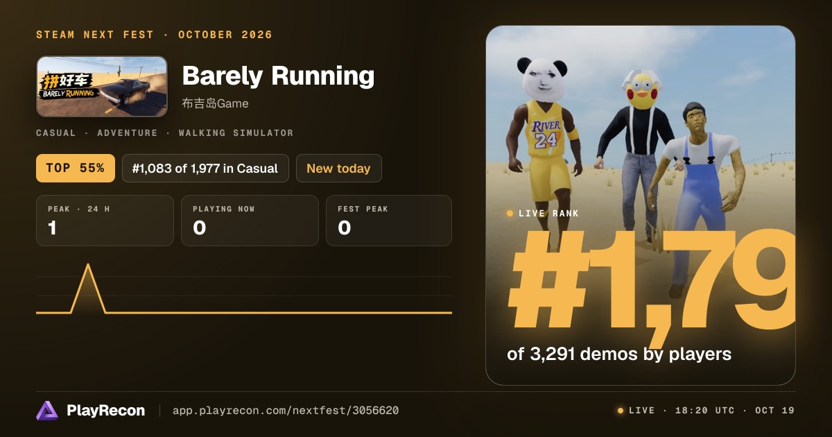 Barely Running in Steam Next Fest