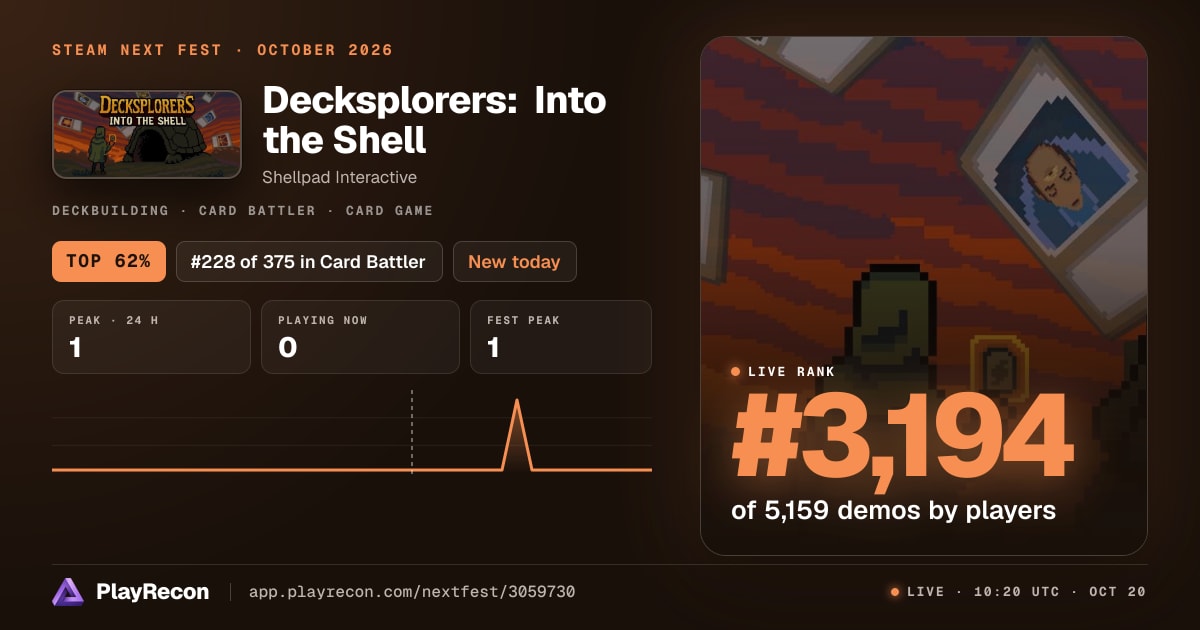 Decksplorers: Into the Shell на Steam Next Fest