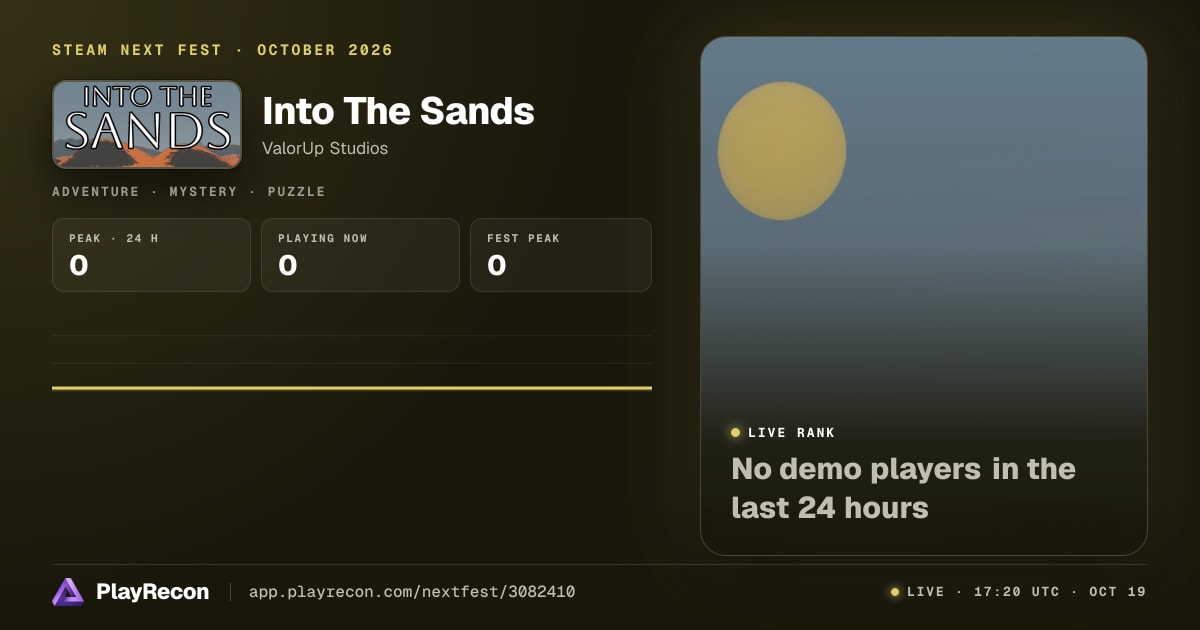 Into The Sands au Steam Next Fest