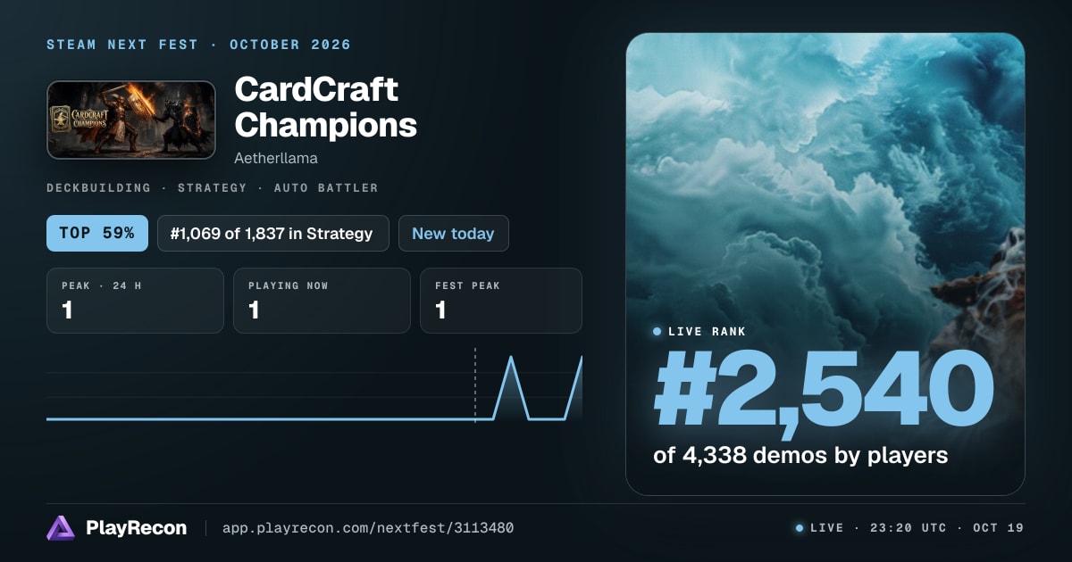 CardCraft Champions au Steam Next Fest