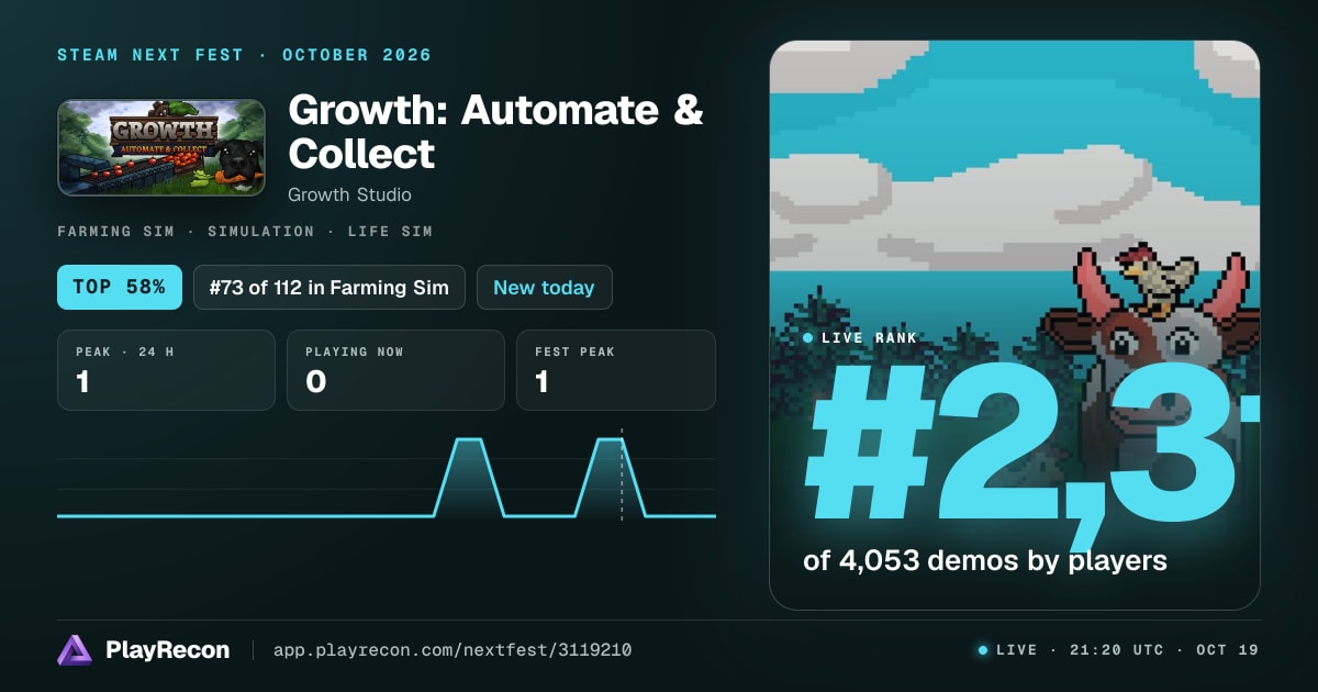 Growth: Automate & Collect au Steam Next Fest