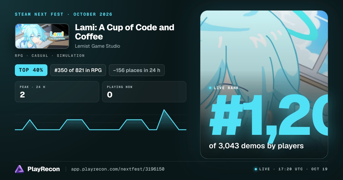 Lami: A Cup of Code and Coffee на Steam Next Fest