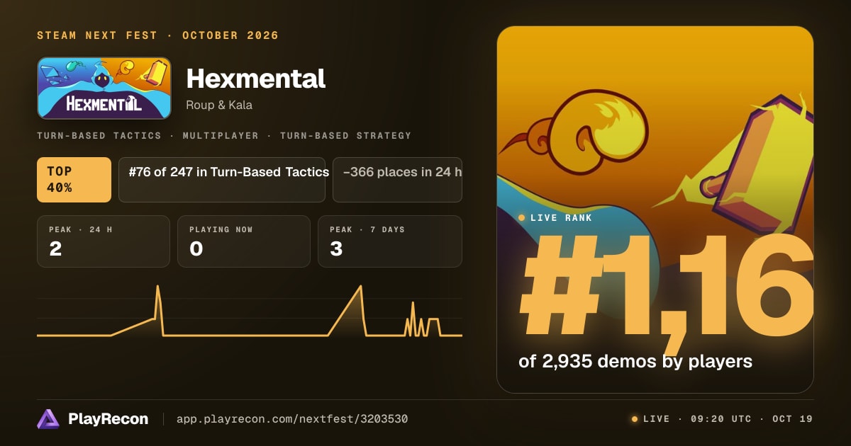 Hexmental на Steam Next Fest