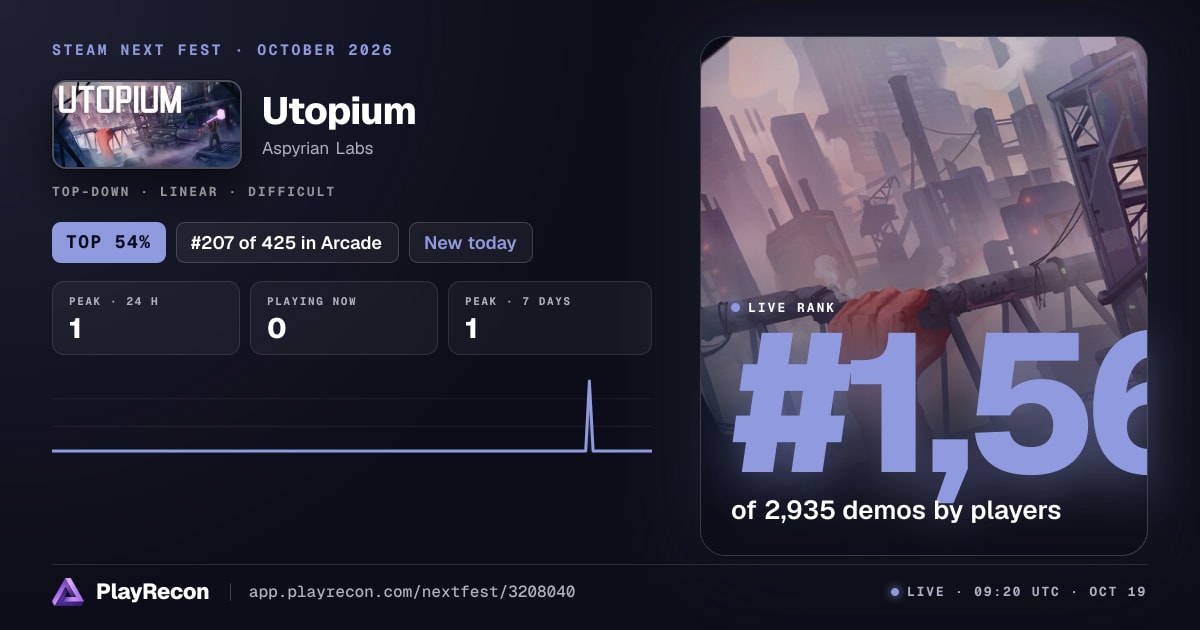 Utopium на Steam Next Fest