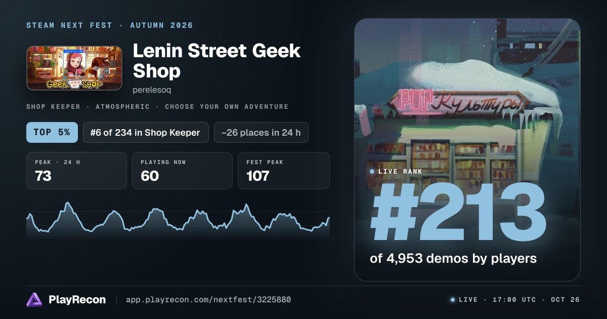 Lenin Street Geek Shop allo Steam Next Fest