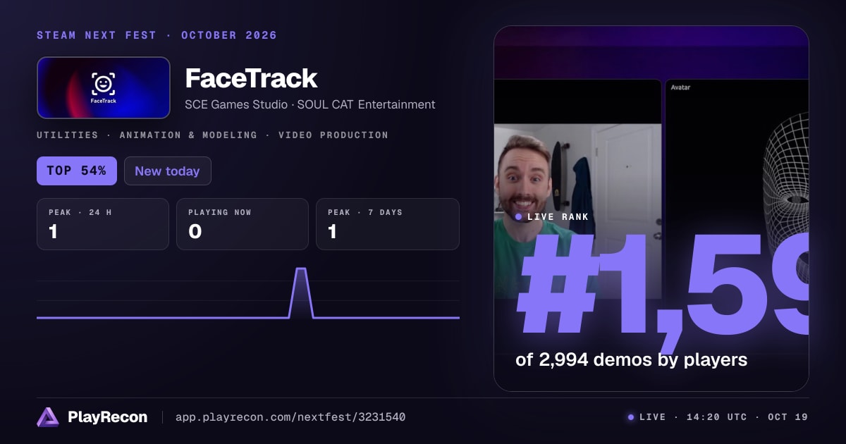FaceTrack in Steam Next Fest