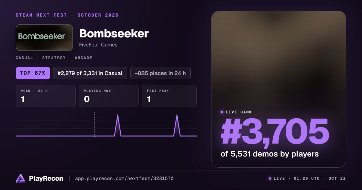 Bombseeker en el Steam Next Fest