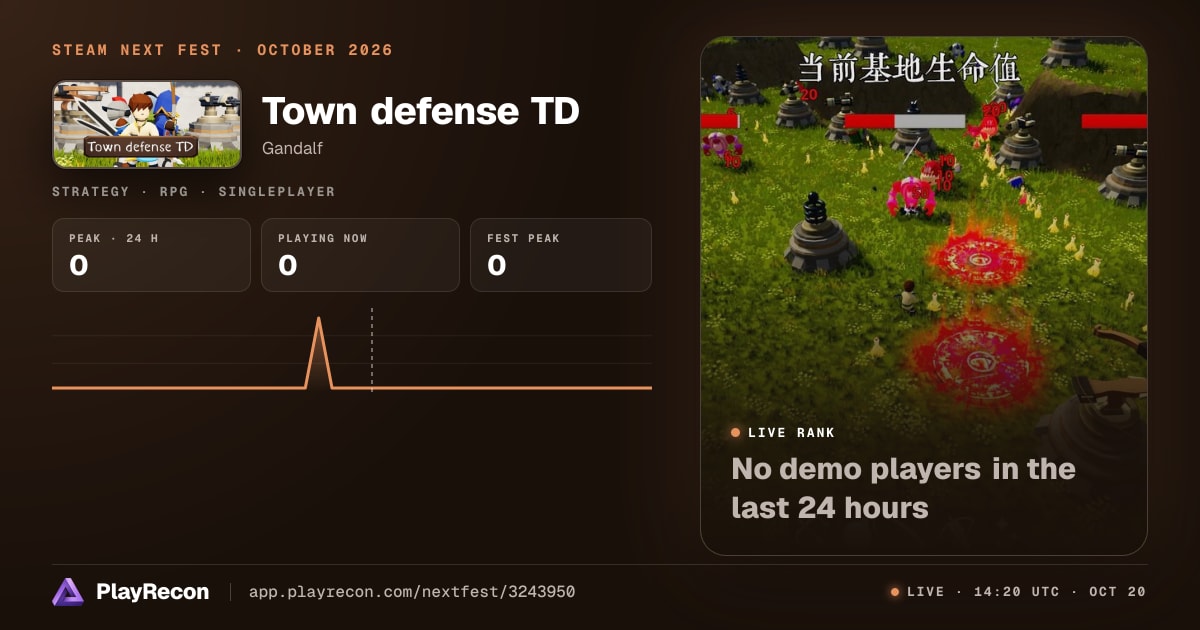 Town defense TD на Steam Next Fest