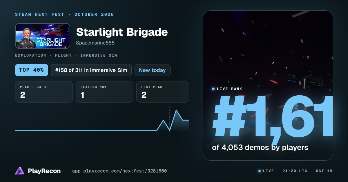 Starlight Brigade in Steam Next Fest