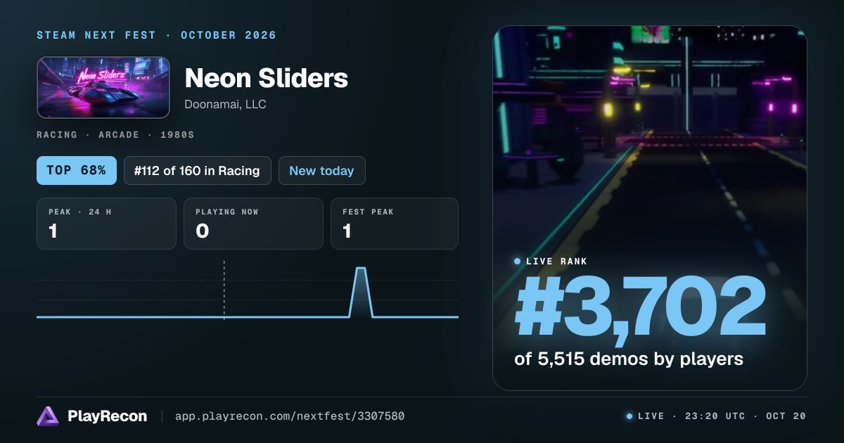 Neon Sliders allo Steam Next Fest