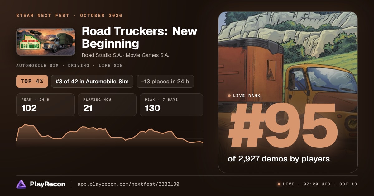 Road Truckers: New Beginning in Steam Next Fest