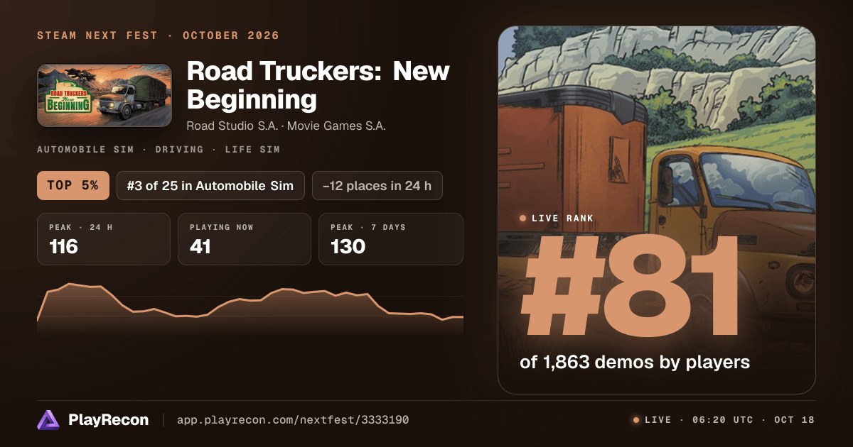 Road Truckers: New Beginning на Steam Next Fest
