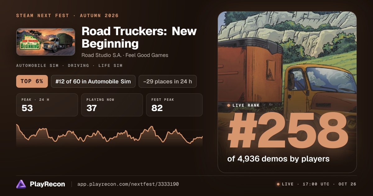 Road Truckers: New Beginning au Steam Next Fest