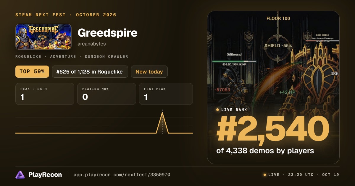 Greedspire im Steam Next Fest