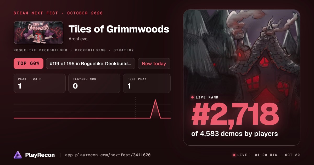 Tiles of Grimmwoods in Steam Next Fest