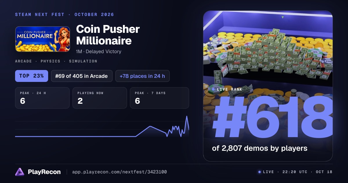 Coin Pusher Millionaire im Steam Next Fest