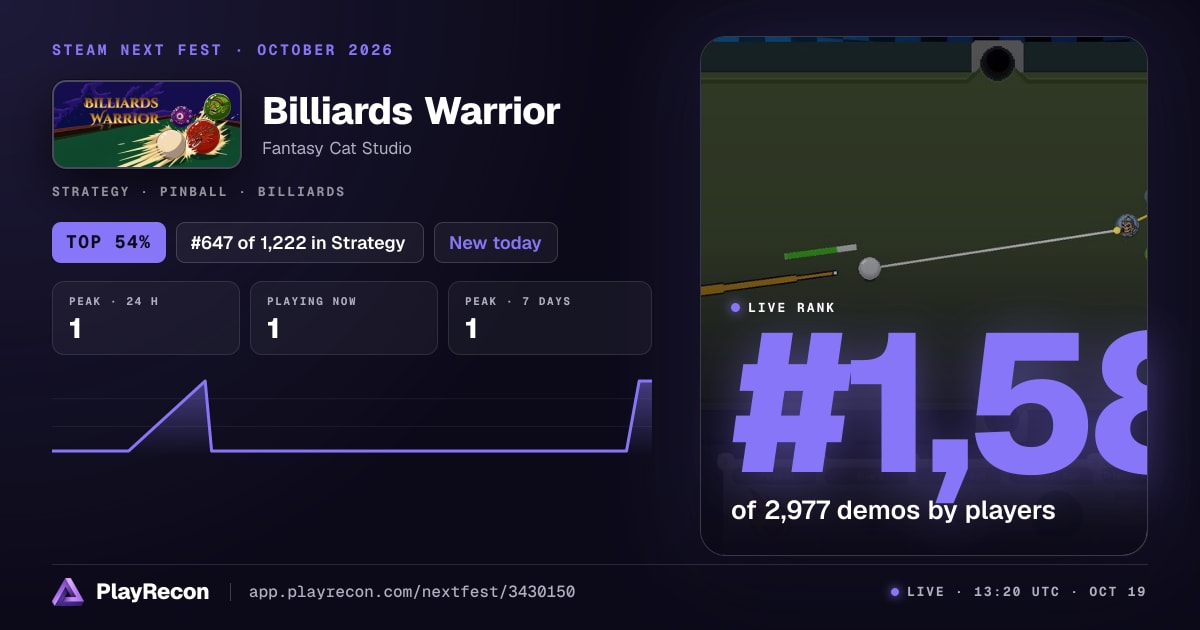 Billiards Warrior im Steam Next Fest