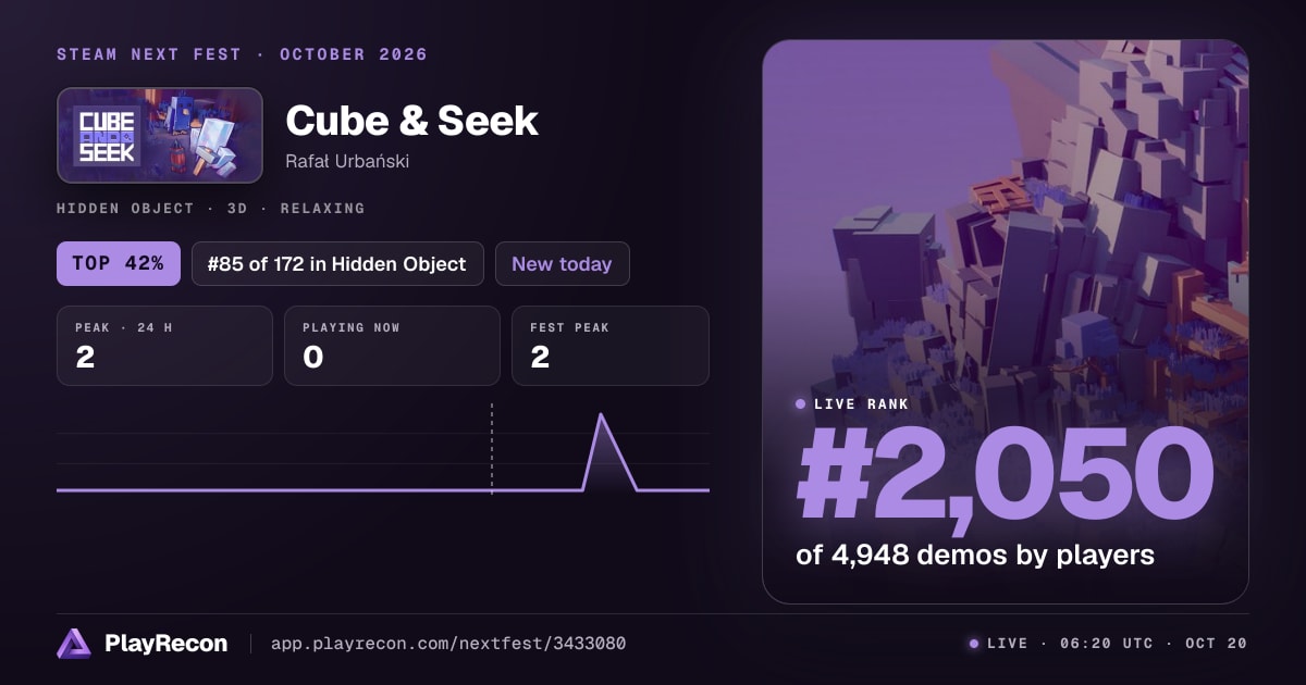 Cube & Seek на Steam Next Fest
